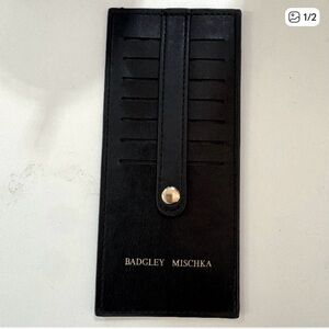 Badgley Mishka Black Vegan Leather Card Case.. NWOT